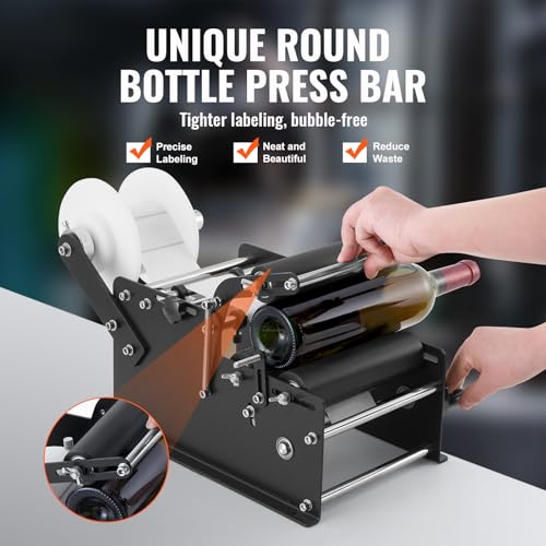 VEVOR Etikettiermaschine Manuell 15–20 Etiketten pro Minute Etikettenpistole Etikettenbreiten von 10–130 mm, Etikettenlängen von 10–300 mm Preisschilder Etikettiermaschine Flaschenetikettierer