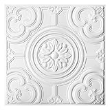 WOWSTAR 12-Pack 24'x24' Drop Ceiling Tiles, Waterproof Glue up Ceiling Panels, White