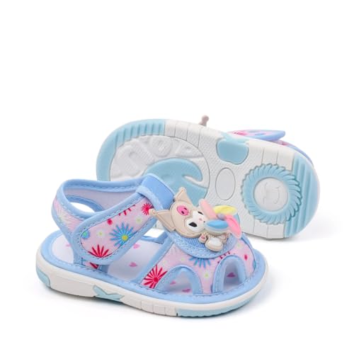 Infant Baby Girls Squeaky Sandals Premium Rubber Sole Closed-Toe Non-Slip Shoes Toddler Soft First Walkers Shoes2
