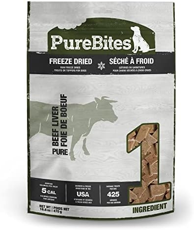 PureBites Beef Liver Freeze Dried Dog Treats, 1 Ingredient, Made ...