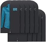 Plixio 40" Black Garment Bags Suit Bag for Travel & Clothing Storage of Dresses, Shirts, Fur Coats, Dance Costumes - Hanging Suit Cover for Men Women Closet Storage Garment Protector (10 Pack)