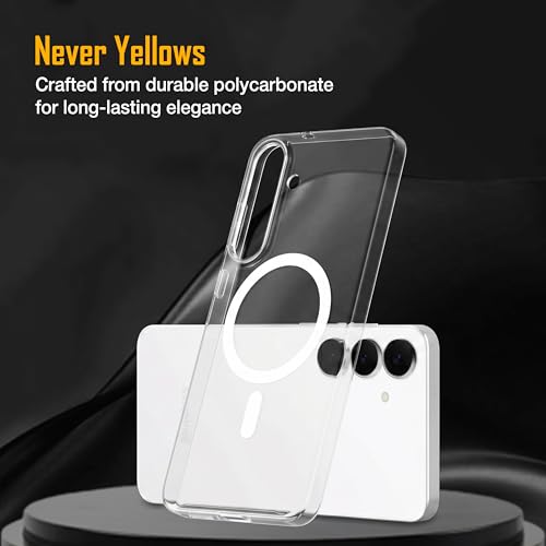 Image of Zapcase Back Case for Samsung Galaxy S25 FE 5G | Slim Lifetime Anti-Yellow Crystal-Clear Cover with Elevated Camera Protection & MagSafe Compatibility | Premium German Polycarbonate | Clear