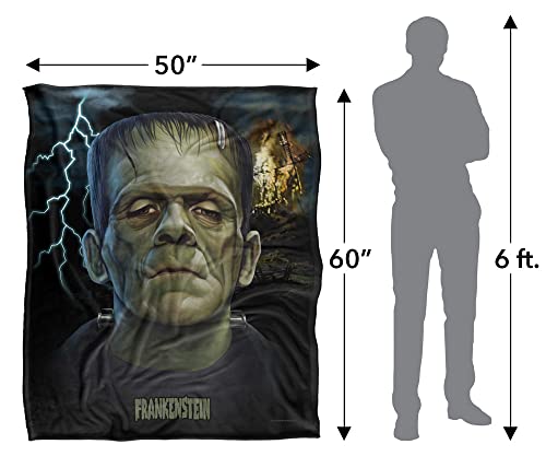 Logovision Universal Monsters Blanket, 50 Inchx60 Inch Frankenstein Head Silky Touch Super Soft Throw Blanket thumb #4