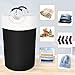 BlissTotes 90L Laundry Basket, Freestanding Laundry Hamper, Collapsible Dirty Clothes Hamper, Waterproof Fabric with Foam Protected Aluminum Handles for College, Dorm, Family (Black)