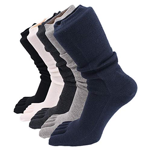 ACMEDE Dick Zehensocken Herren Five Finger Socken Winter Warm Thermo Strümpfe aus Baumwolle Männer Sport Sneaker Socken mit Zehen, Größe 39-44, 5 Paare