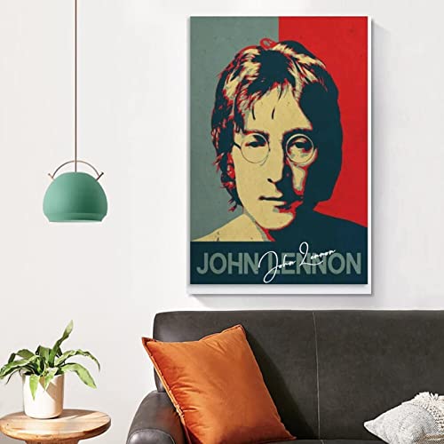 Peintures sur Toile John Lennon Pictures for Bedroom Gifts Decor for Men Women 60 * 90cm sans Cadre - Les Beatles, Paul McCartney, John Lennon, RIngo Starr, George Harrison Peintures sur Toile John Lennon Pictures for Bedroom Gifts Decor for Men Women 60 * 90cm sans Cadre – Image 4