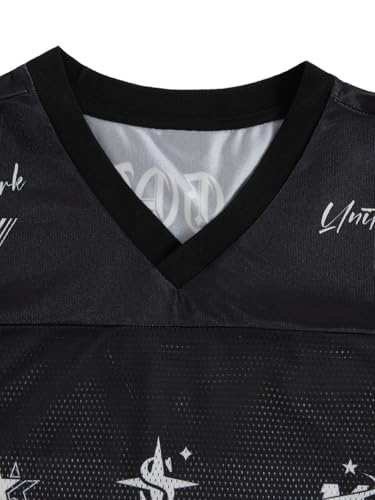 SOLY HUX Men's Jersey Shirts Mesh Graphic Tees V Neck Drop Shoulder Short Sleeve Loose Streetwear Tops3