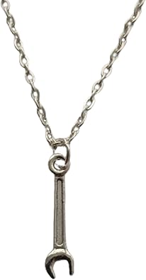 Spanner Charm Necklace, Tool Jewelry Charm, Wrench Pendant
