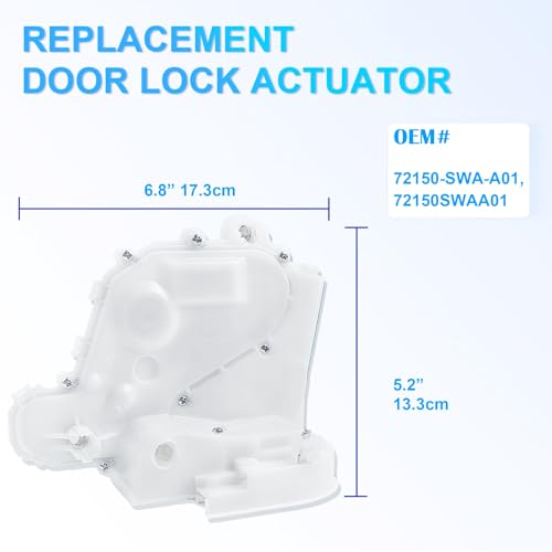 Image of Front Left Driver Side Door Lock Actuator Motor Compatible with Honda CR-V 2007-2011 Replace 72150-SWA-A01 72150SWAA01 DLA1005