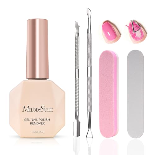 Image of MelodySusie Gel Nail Polish Remover with Manicure Remover Kit, No Need Soaking or Wrapping, Easy and Quickly Removal in 5 Minutes for At-Home Manicure 15ml