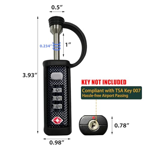 Image of LAFENLIN TSA Approved Firearm Travel Case Locks, Gun Case Hard Pistol Cases Lock Gun Carrying Case Lock, Cut-Proof Case TSA Padlocks for Rifles /Revolver /Handgun /Camera Hard Cases