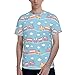 Maglietta da uomo 3D con simpatici treni giocattolo con nuvole girocollo palestra Tee Tops felpa moda, Nero , XL