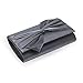 IXEBELLA Satin Evening Bag Bow Flap Clutch Purse for Women Formal Party/Prom/Wedding… (Pewter)