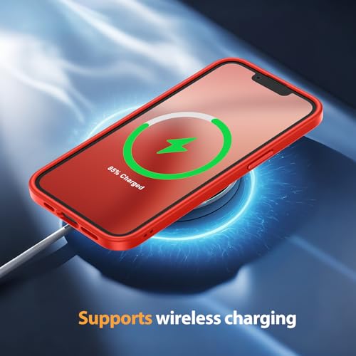 Image of Miracase for iPhone 16e case & iPhone 17e Case for MagSafe [with 2x9H+ Screen Protectors] TOP Military-Grade Protection Shockproof with Velvet Touch for iPhone 16e /17e Phone Case 6.1 inch, Red