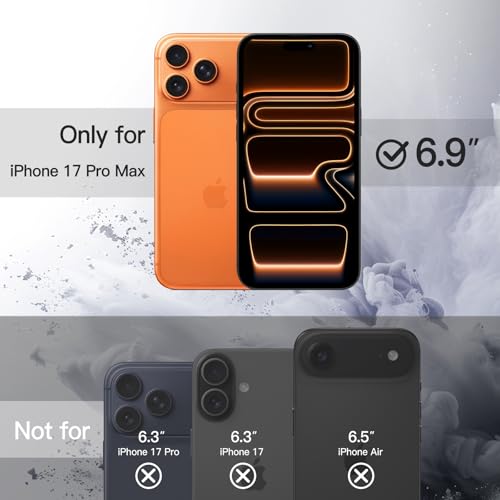 Image of JETech Case for iPhone 17 Pro Max 6.9-Inch, Shockproof Phone Bumper Cover, Solid Color Matte TPU Frame, Anti-Scratch Clear Back (Orange)