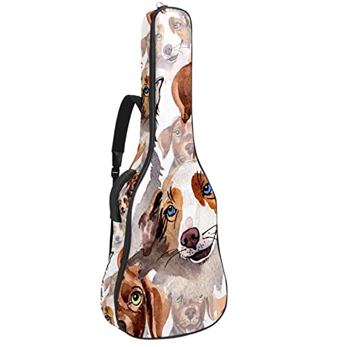 Housse rembourrée imperméable en tissu Oxford pour guitare avec bandoulière réglable - Les Beatles, Paul McCartney, John Lennon, RIngo Starr, George Harrison Housse rembourrée imperméable en tissu Oxford pour guitare avec bandoulière réglable