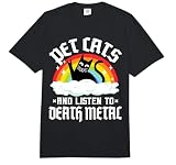 Rainbow Satan Goth Pet Cats and Listen to Death Metal Cat Comfort Colors Adult Heavyweight T-Shirt