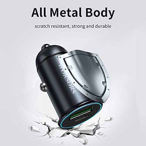 Usb C Car Charger, Worsors 30W Pd Super Fast Charging Car Adapter Mini All Metal Comaptible For Samsung Galaxy S21 Ultra/Plus/S20, Note 20 Ultra/10+, Google Pixel 6 Pro/6 + 2 Pack 3Ft Type C Cable #TOP5