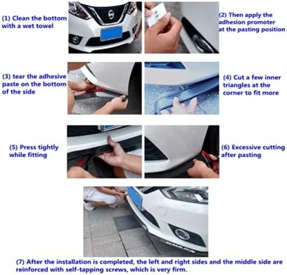 3PCS Front Bumper Lip Kit fit for compatible with 2015-2017 Ford Mustang, Sport-Style Splitter Trim Protection Spoiler, Air-Dam-Chin-Diffuser (Painted Black)