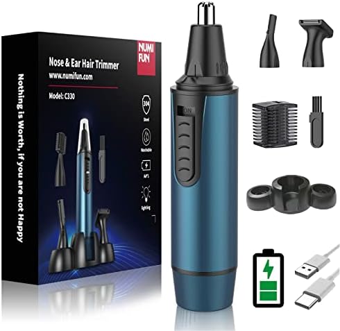 Rechargeable Nose Trimmer Nose Hair Trimmer for Men Ear and Nose Hair Trimmer Nasal Hair Trimmers for Men IPX7 Waterproof Dual Edge Blades Easy Cleansing