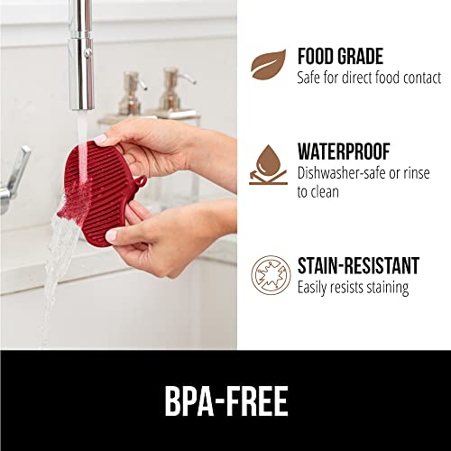 Gorilla Grip Heat And Slip Resistant Silicone Mini Potholders Mitts, Oven Mitt Gloves, Bpa-Free, Textured Design, Better Grip, Hot Plate Holder, Kitchen Finger Grips, Cooking, Waterproof 2 Set, Red #TOP5