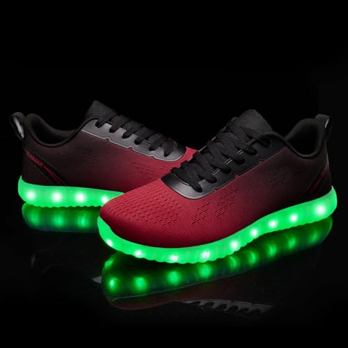 Image of BosenHulu Light Up Shoes for Women Men USB Charging LED Shoes Adult Halloween Dancing Glowing Luminous Trainers Gradient Colors Mesh Upper Party Revel Flashing Sneakers
