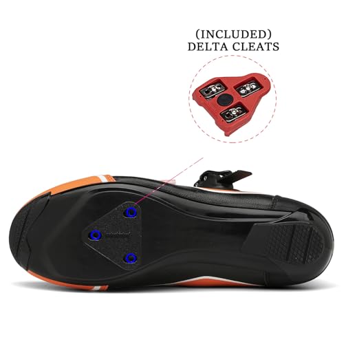 JiuQing Unisex Cycling Shoes Compatible with Peloton Bike Shoes Delta Cleats Pre-Installed Road Riding Shoes for Men Women2