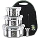 Leakproof Stainless Steel Lunchbox Set. 3 Stackable Metal Containers & Thermal Bag. Men Women Girl Boy. Keep Food Warm. Cool Salad. Work & School. Leak Proof Storage. Large & Small Tins. 2 BONUSES.