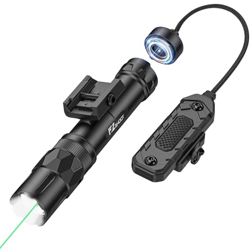 EZshoot 2500 Lumens Tactical Laser Light Combo for Rifle Compatible with Picatinny with Magnetic Remote Switch, Ar Light Laser Combo with Strobe Mode, Tactical Flashlight for Home Defense, Hunting