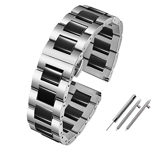 IENYU�X�}�[�g�E�H�b�`�o���h 20mm 22mm �Z���~�b�N�u���X���b�g Gear S2 S3 S4�p Watch2 Pro gt2 �}�W�b�N�o���h�p�����p�X�g���b�v (�u���b�N�z���C�g�A18mm)