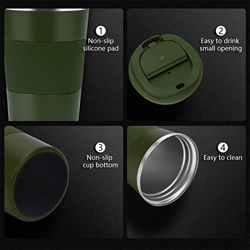 Image of Tlater Thermal Mug, 380 ml Thermal Coffee Mug with Leak-Proof Lids - Thermal Travel Mug - Stainless Steel Double Walled Vacuum Coffee Cups for Hot and Cold Drinks, Coffee and Tea