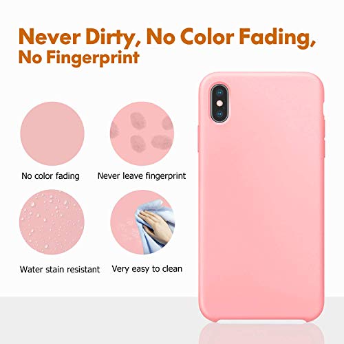 Image of REALCASE Liquid Silicone Back Cover Designed for Apple iPhone X /XS (S-Pink)