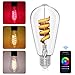 Alexa Glühbirne Vintage Mehrfarbige,Fitop Smart ST64 Lampe [E27 Edison Schraube] Kompatibel mit Alexa/Google Home 4.9W Dimmbar RGB+Warmweiß-Kaltweiß(1800K-6500K),Steuerung per Fitop App
