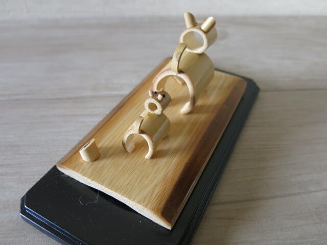 Amazon.co.jp: 竹細工干支「戌」犬＊置物木工竹工芸オブジェ