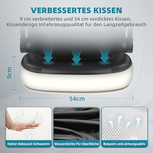Minnouat Chefsessel, Bürostuhl mit Klappbare Armlehnen, Schreibtischstuhl, Gaming Stuhl, Bürostuhl...
