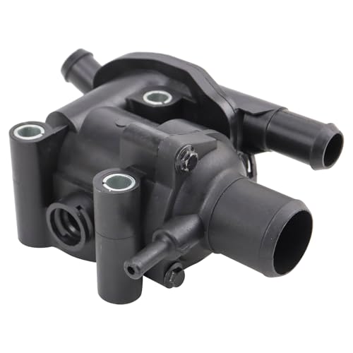 TRQ Thermostat Housing Water Neck Compatible with 1999-00 Ford Contour 2.0L 2002-04 Focus SVT 2001-02 Mercury Cougar 2.0L 1999-00 Cougar 2.0L 99-00 Mystique 2.0L with Clip-In Style ECT Sensor