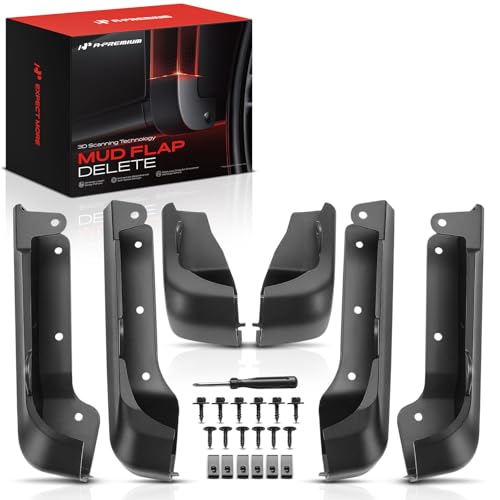 A-Premium Mud Flaps Delete Compatible with GMC Sierra 2500 HD/3500 HD 2020-2025, No Drilling Required Mud Guards with Installation Hardware, Set of 6 Front and Rear