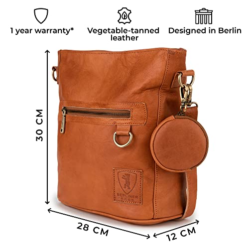 Berliner Bags Vintage Leather Shoulder Bag Siena, Crossbody Handbag For Women - Brown #TOP1