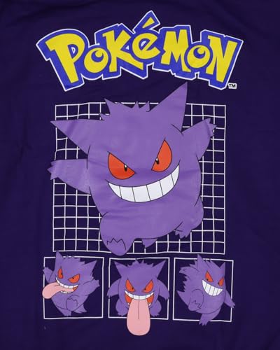 Seven Times Six Pokemon Hoodie Men's Gengar Grid Design Two-Sided Adult Pullover Sweatshirt4