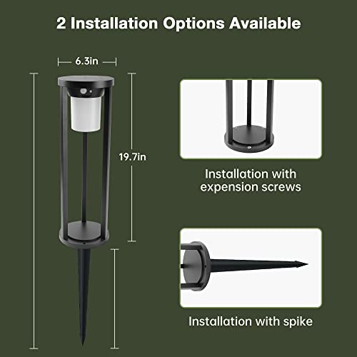 Lustrlach Solar Pathway Motion Sensor Lights Outdoor Waterproof 20In Modern Landscape Bollard Lights For Garden Walkway Patio,Dusk To Dawn Solar Powered Driveway Lights 3000K Warm White #TOP5