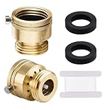 2 PCS Brass Vacuum Breaker, 3/4'' Solid Lead-Free Compliant Brass Anti-Siphon Hose Bib Valve, Backflow Preventer for Garden Hose Check Valve, Garden Spigot RV