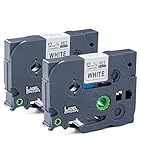 Compatible P Touch Label Tape 2Pack TZ231 TZO 231 TZ TZE Cartridge Label Orison Self Adhesive Cassette Refills Black on White,0.47 Inch x 26.2Feet(12mm x8m)
