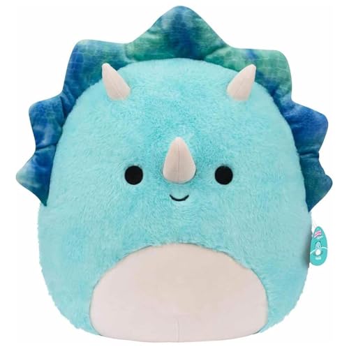 Bild: Squishmallows Jazwares SQCR04216 Triceratops Malik Plschfigur, 40 cm, blau fr 19,99 EUR bei amazon.de