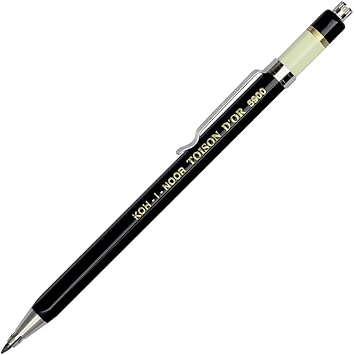 Koh-I-Noor Toison dOr Lead Holder with Clip, 2mm x 120mm Lead, Black, 1 Each 5900CN1005KK