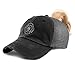 Speedy Pros Womens Ponytail Cap Firefighter Logo Silver Embroidery Cotton Messy Bun Distressed Trucker Hats Strap Closure Black Design Only