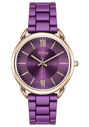 Bisley Purple Watch For Women Waterproof Watch Roman Numerals Analog Ladies Watches #TOP2