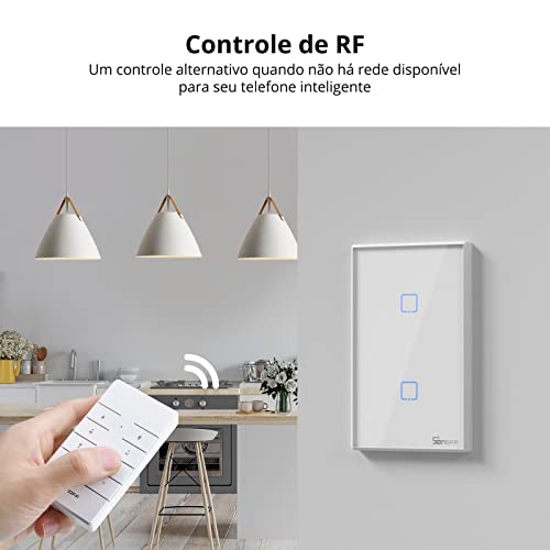 Interruptor Inteligente SONOFF, TX T2 Interruptor Touch Inteligente, RF433Mhz Suporte a Controle Rem