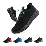Hitmars Zapatillas Running Hombre Mujer Zapatillas Deportivas Zapatos Deporte Correr Caminar Fitness Gimnasio Antideslizantes Unisex Ligeras Botón Rotativo EU41 duc-Negro