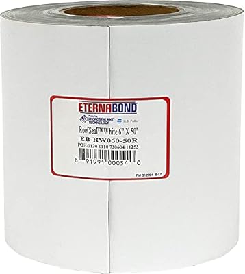 EternaBond RoofSeal White 6" x50' MicroSealant UV Stable RV Roof Seal Repair Tape | 35 mil Total Thickness - EB-RW060-50R - One-Step Durable, Waterproof and Airtight Sealant