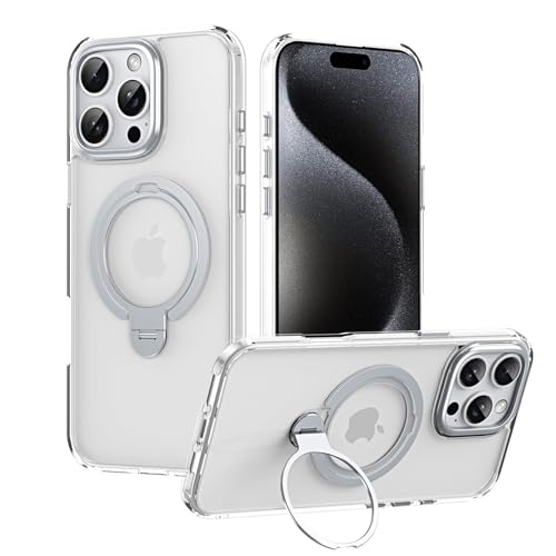 Coque magnétique iPhone 16 Pro avec support rotatif 360 anti-chute mince